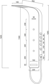 Icos Astrea White Matt - Στήλη υδρομασάζ 4 εξοδων