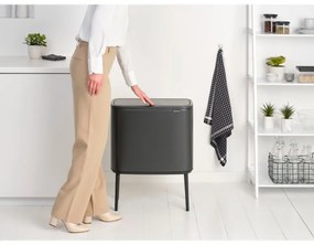 Κάδος Brabantia Bo Touch 1008854, 36 L, Ομαλό και αθόρυβο άνοιγμα, Μεγάλο άνοιγμα, Σκούρο γκρι