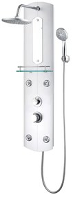 vidaXL Στήλη Ντους Υδρομασάζ Ασημί 25 x 43 x 110 εκ.