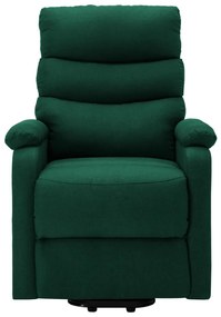 vidaXL Πολυθρόνα με Ανύψωση Σκούρο Πράσινη Υφασμάτινη
