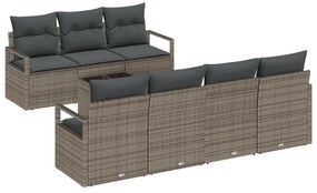 vidaXL 8 τεμαχίων κήπου σαπούνι με γκρι πολυ rattan