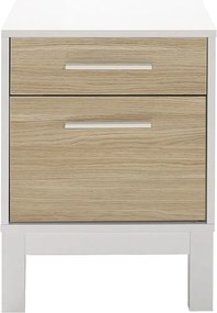 Κομοδίνο London Megapap χρώμα λευκό - oak 45x41x60εκ.