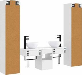 vidaXL Σετ Επίπλων Μπάνιου 5 τμχ. Λευκό 33 x 34,5 x 160 εκ