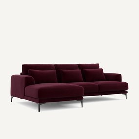 Γωνιακός δεξιός καναπές με βελούδινη ταπετσαρία, Marsile
