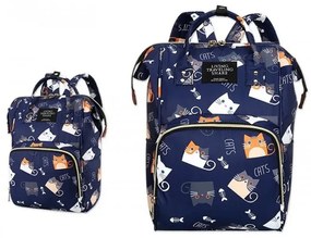 Τσάντα Πλάτης Μωρού B-401 Cats 26x16x39cm Blue Living Traveling Share Ύφασμα