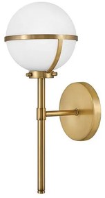 Απλίκα Φωτιστικό Μπάνιου 1xE14 Οπάλ Γυαλί IP44 Hollis Elstead Lighting HK-HOLLIS1-O-HB-BATH Ορείχαλκος