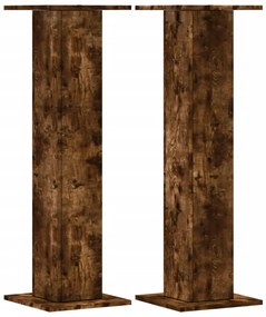 vidaXL Βάσεις Ηχείων 2Τεμ. Καπνιστή Δρυς 30x30x95εκ Επεξεργασμένο Ξύλο