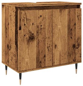vidaXL Ντουλάπι μπάνιου Παλιό ξύλο 58x33x60 cm Κατασκευασμένο ξύλο