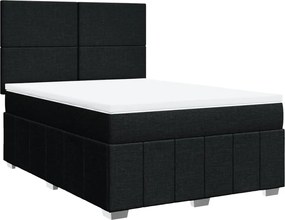 vidaXL Κρεβάτι Boxspring με Στρώμα Μαύρο 160x200 εκ. Υφασμάτινο