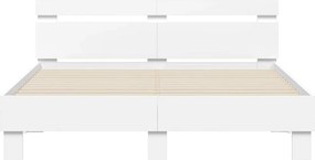 vidaXL Σκελετός Κρεβατιού Λευκό 152 x 203 cm Επεξεργασμένο Ξύλο