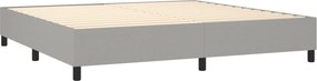 vidaXL Κρεβάτι Boxspring με Στρώμα Ανοιχτό Γκρι 200x200 εκ. Υφασμάτινο