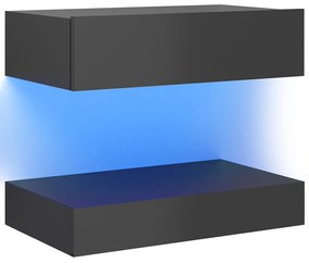 vidaXL Κομοδίνο Γυαλιστερό Γκρι 60 x 35 εκ. από Μοριοσανίδα
