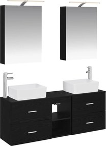 vidaXL Σετ Επίπλων Μπάνιου 5 pcs Μαύρη Δρυς