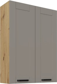 Κρεμαστό ντουλάπι Nelor 80 G 108 2F-Γκρι σπέσιαλ - Φυσικό