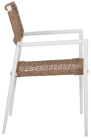 Καρέκλα - Πολυθρόνα TRILAN C6044.01 Λευκή Αλουμινίου με Φυσικό Συνθετικό Rattan 55,5x55x84Υεκ. 55.5x55x84 εκ.