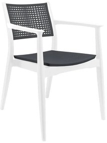 Καρέκλα Best Fylliana Λευκό - Ανθρακί 57,5x55x80 εκ. 57.5x55x80 εκ.