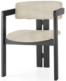 Πολυθρόνα Co 974NMB1711 58x49x76cm Light Grey-Black Velvet, Wood