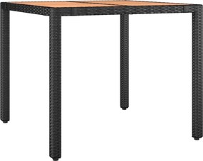 vidaXL Σετ Επίπλων Bistro 3 τεμ. Μαύρο Συνθ. Ρατάν/Ακακία + Μαξιλάρια