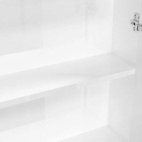 vidaXL Ντουλάπι Μπάνιου με Καθρέφτη 60x15x75 εκ. Λαμπερό Λευκό από MDF