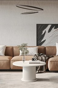 Stewehome Μοντέρνο Στρογγυλό Τραπεζάκι Σαλονιού λευκό 70x70 cm