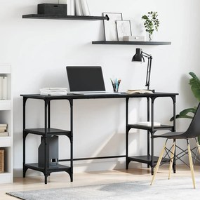 vidaXL Γραφείο Μαύρη Οξυά Επεξεργασμένο Ξύλο 140 x 50 x 75 εκ.