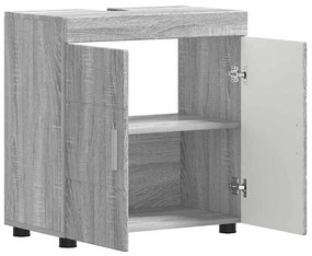vidaXL Ντουλάπα νιπτήρα μπάνιου με πόρτα Γκρι sonoma 60 x 34 x 63 εκ