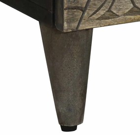 Sideboards 2 τεμάχια ανοιχτό γκρι 60x33,5x75cm μασίφ ξύλο Mango - Μαύρο