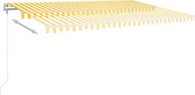 vidaXL Τέντα Συρόμενη Αυτόματη Κίτρινο / Λευκό 500x350 εκ.