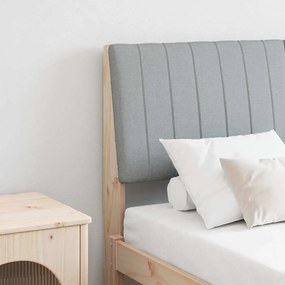 vidaXL Ταπετσαρισμένο κεφαλάρι Ανοιχτό γκρι 140 cm