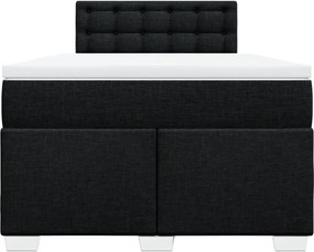 vidaXL Κρεβάτι Boxspring με Στρώμα Μαύρο 120x190 εκ. Υφασμάτινο
