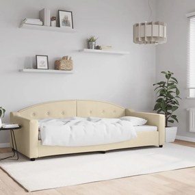 vidaXL Καναπές Κρεβάτι Κρεμ 90 x 200 εκ. Υφασμάτινος