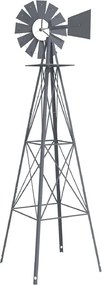 vidaXL Ανεμόμυλος Γκρι 84 x 68 x 245 εκ. Σίδερο