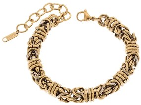 Βραχιόλι Senza Gold Plated Steel, χοντρή αλυσίδα με πλεκτό σχέδιο