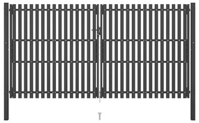 vidaXL Πύλη Κήπου Ανθρακί 400x200 εκ. από Ατσάλι