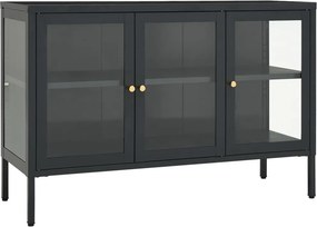 vidaXL Μπουφές Ανθρακί 105 x 35 x 70 εκ. από Ατσάλι και Γυαλί