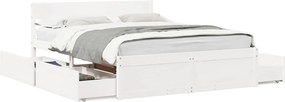 vidaXL Σκελετός Κρεβ. Χωρίς Στρώμα Λευκό 140x200 εκ Μασίφ Πεύκο