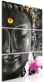 Πίνακας - Buddha and Flower (3 Parts) Vertical 80x120