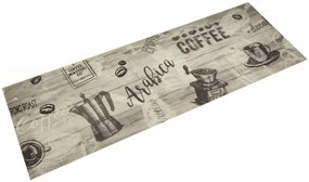 vidaXL Χαλί Κουζίνας Πλενόμενο Γκρι Επιγρ. Coffee 60x180 εκ. Βελούδο