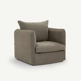 Πολυθρόνα από λινό stonewashed, Neo Chiquito
