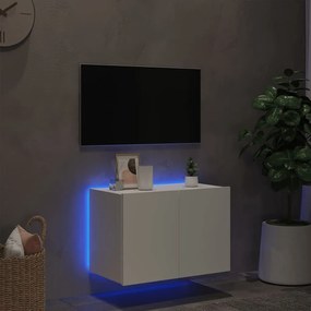Έπιπλο Τοίχου Τηλεόρασης με LED Λευκό 60x35x41 εκ. - Λευκό