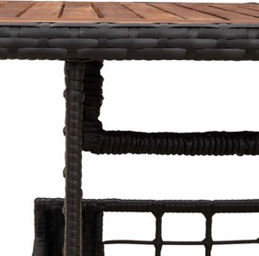 vidaXL Τραπέζι Κήπου Μαύρο και φυσικό 100 x 55 x 37 cm