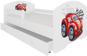 Παιδικό κρεβάτι Belossi-140 x 70-Με προστατευτικό-Leuko-Kokkino