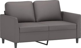 vidaXL Πολυθρόνες Σετ 4 Τεμαχίων Γκρι Συνθετικό Δέρμα με Μαξιλάρια