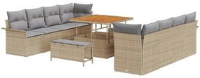 vidaXL Σετ Καναπέ Κήπου 11 pcs Μπεζ, Ανοιχτό Γκρι 100 x 100 x 71 cm