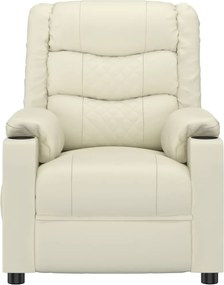 vidaXL Πολυθρόνα Ανακλινόμενη Κρεμ από Συνθετικό Δέρμα