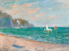 Αναπαραγωγή Boats Below the Pourville Cliffs, Claude Monet