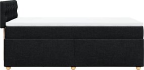 vidaXL Κρεβάτι Boxspring με Στρώμα Μαύρο 90x200 εκ. Υφασμάτινο