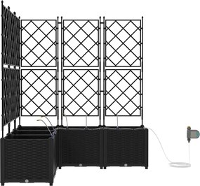 vidaXL Γλάστρα Κήπου 5 pcs Μαύρο Ατσάλι