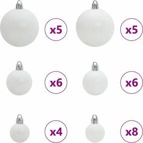 vidaXL Τεχνητό Χριστουγεννιάτικο Δέντρο με 150 LED Λευκό 120 cm