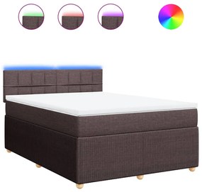 ΚΡΕΒΑΤΙ BOXSPRING ΜΕ ΣΤΡΩΜΑ ΣΚΟΥΡΟ ΚΑΦΕ 160X200 ΕΚ ΥΦΑΣΜΑΤΙΝΟ 3289810